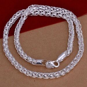 Sterling Silver Braided Chain Necklace